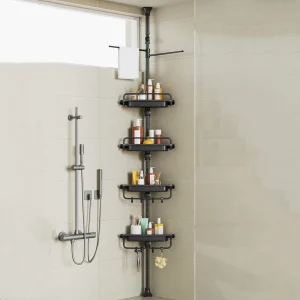 1pc bathroom rack adjustable bathroom rack black/white