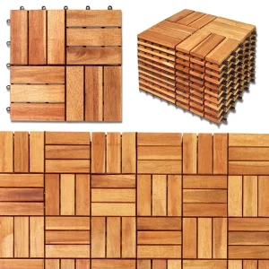 27 Interlocking Waterproof Wood Grain Patio Tiles,