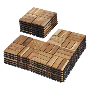 Interlocking Deck Tiles, 30 Pcs All Weather Durable Patio Flooring